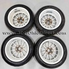 JDM Enkei Sport RC-T5 White 15" Wheel and Tire Set 